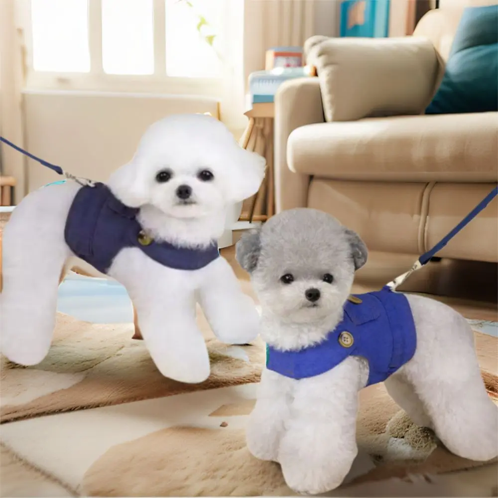 

Adjustable Dog Cowboy Clothes Soft Easy On and Off Dog Vest with Traction Rope Breathable Puppy Harness for Small Medium Dogs