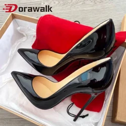 12 cm 10 cm Tacchi alti sottili Pelle verniciata sexy Punta a punta Tacchi a spillo comodi Celebrità per pompe OL Scarpe eleganti nere da donna