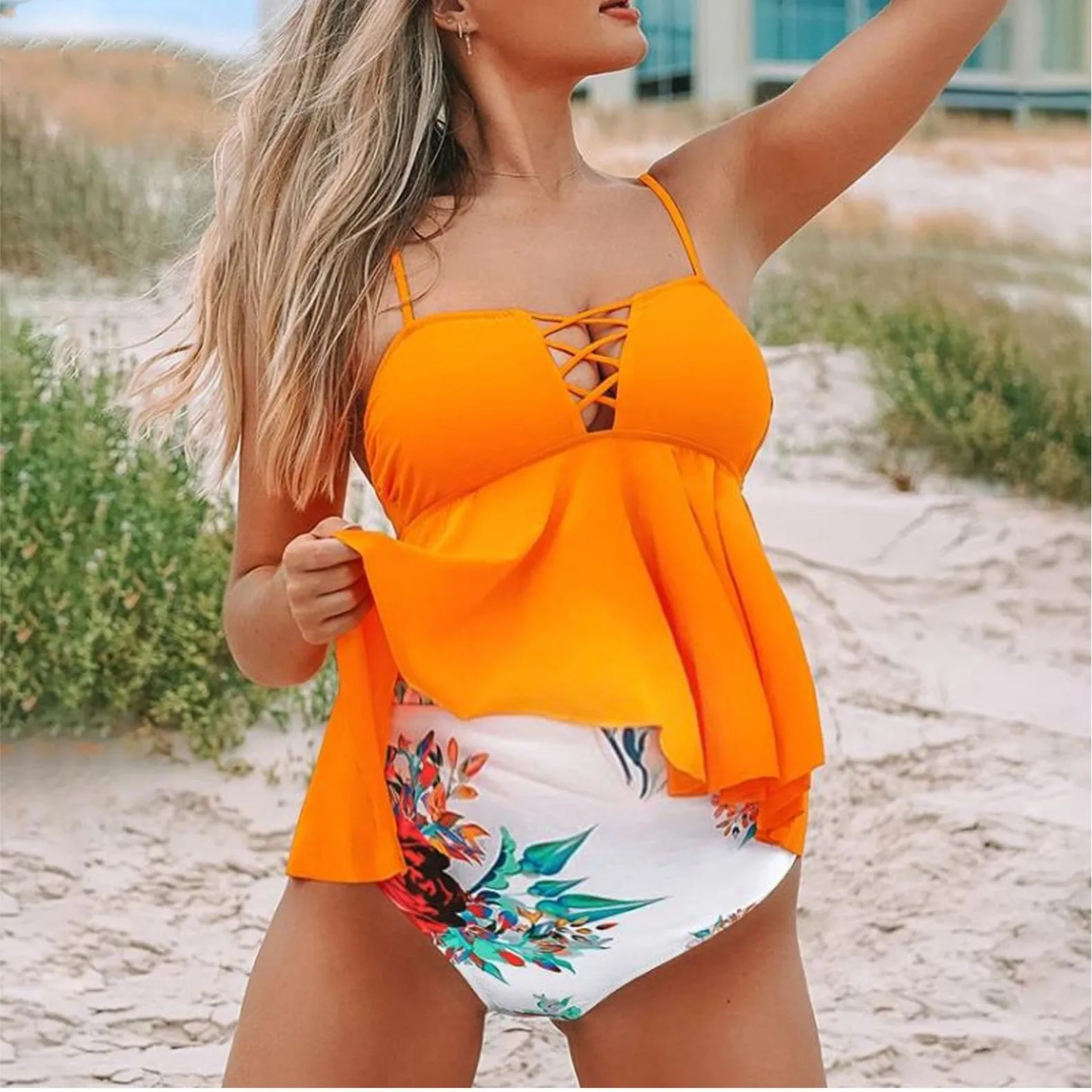 2026 Women's Two-Piece Maternity Swimsuit Bikini Set Moderate Coverage Abdomen Control Separate Top And Shorts Swimming Costume