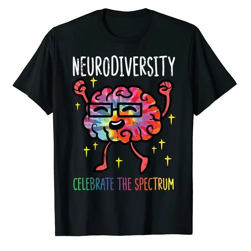 Cute Graphic Tee Y2k Top Lovely Gifts Short Sleeve Outfits Neurodiversity Brain Autism Awareness ASD ADHD Men T-Shirt graphic.