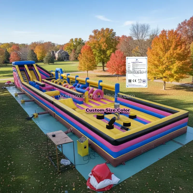 Commercial Inflatable Amusement Equipment Playground Theme Park with Obstacle Course Slide and Meltdown Game Inflatable Park