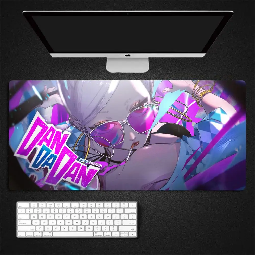 Cartoon Anime DAN DA DAN Mouse Pad Gaming Mousepad practical Large 900x400mm MouseMat Gamer Mause Carpet PC Desk
