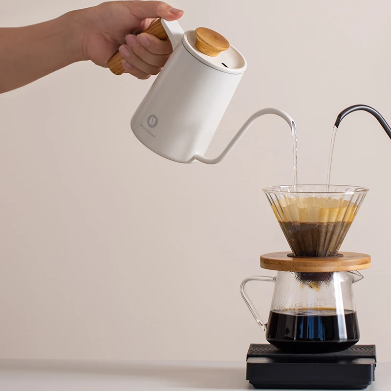 SearchPean 600ml Coffee Gooseneck Kettle Pot Swan Neck Fine Mouth Tea Milk For Kitchen Home Trave Office Free Shipping
