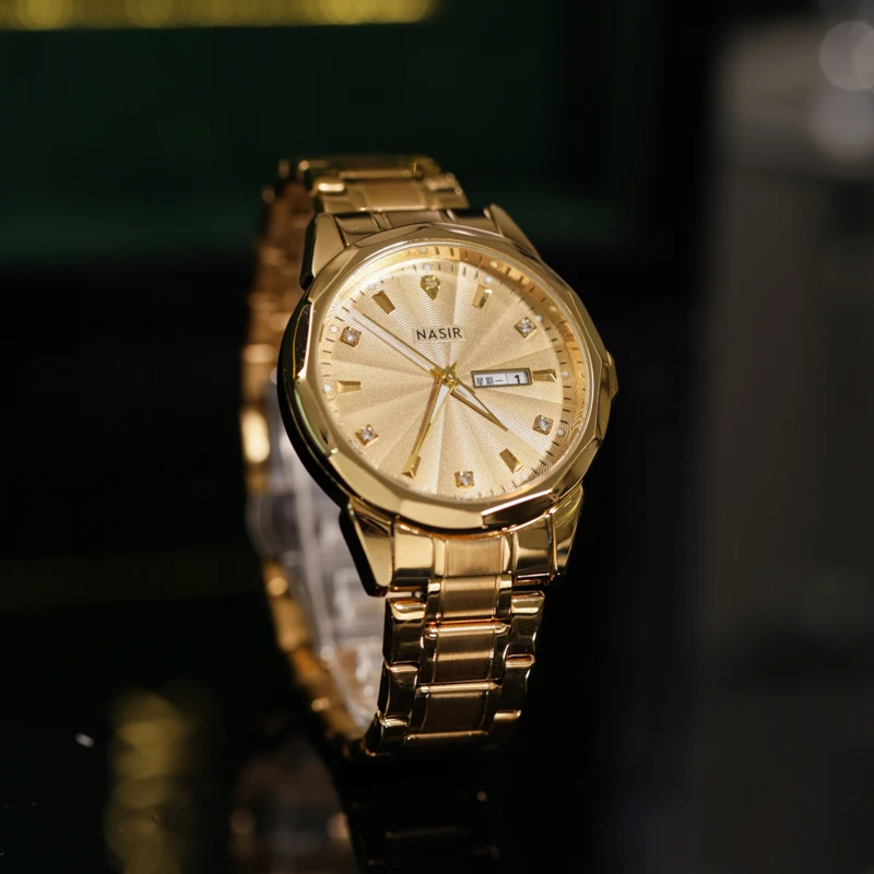 

CILOA Мужские золотые элегантные легкие роскошные деловые водонепроницаемые кварцевые часы из нержавеющей стали