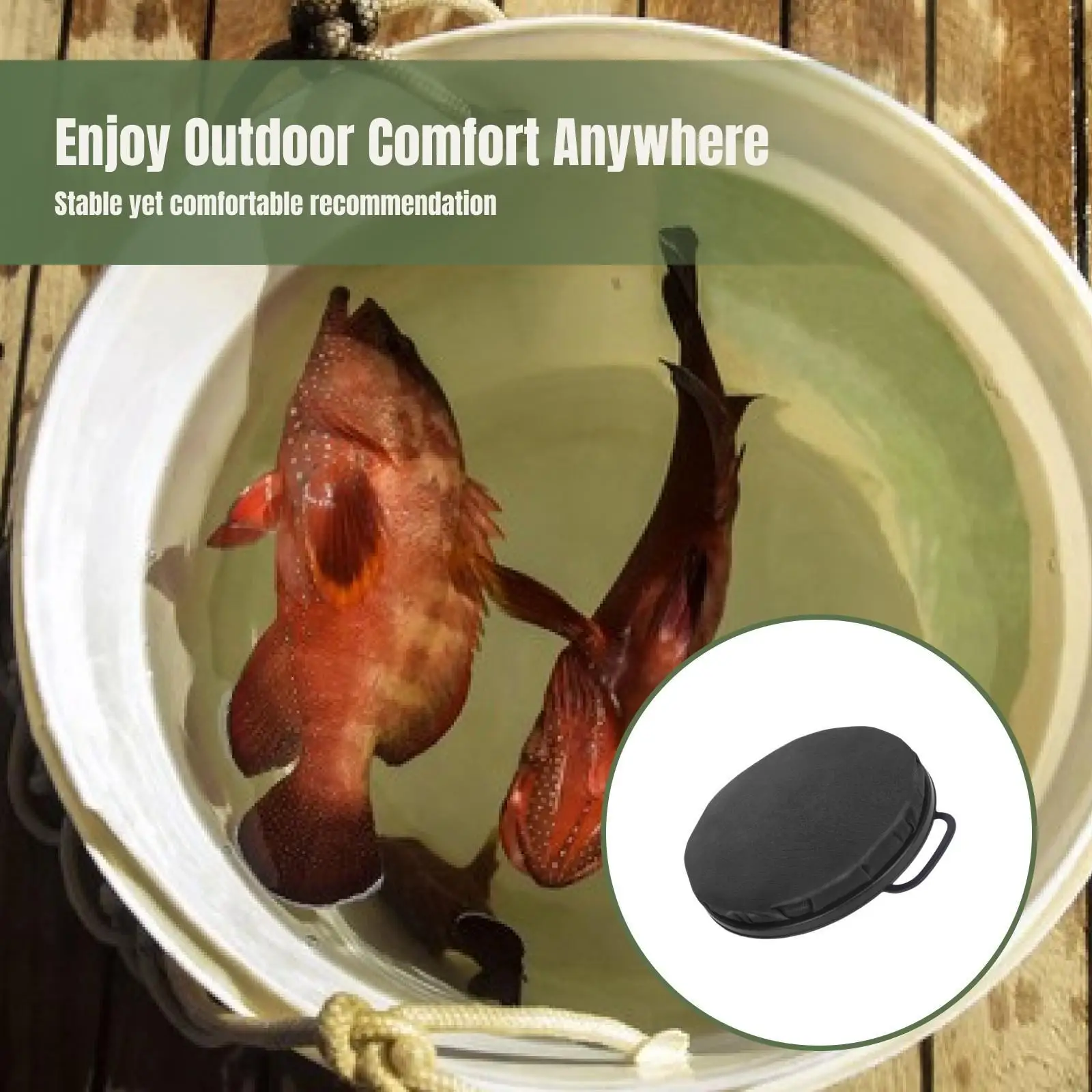 Bucket Seat Stool Portable Cushion Bucket Seat Lid 360 Degree Swivel Seat for Car Repairing Gardening Hunting Baseball Fishing