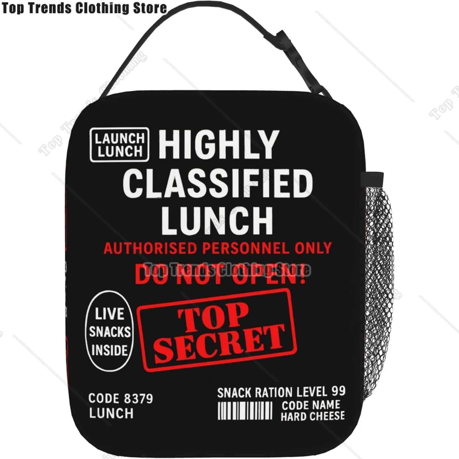 

Highly Classified Funny Lunch Bag for Kids Adults Insulated Top Secret Lunch Box with Secret Agent Design Cooler Tote Bag