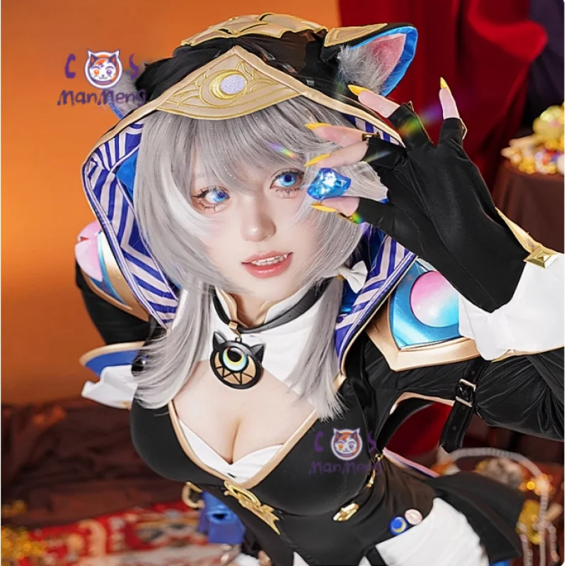 게임 Honkai: 스타 레일 Cifera 코스프레 의상 할로윈 파티 새로운 여성 점프 슈트 테일 액세서리 가발 소품 유니폼 Cifera 세트