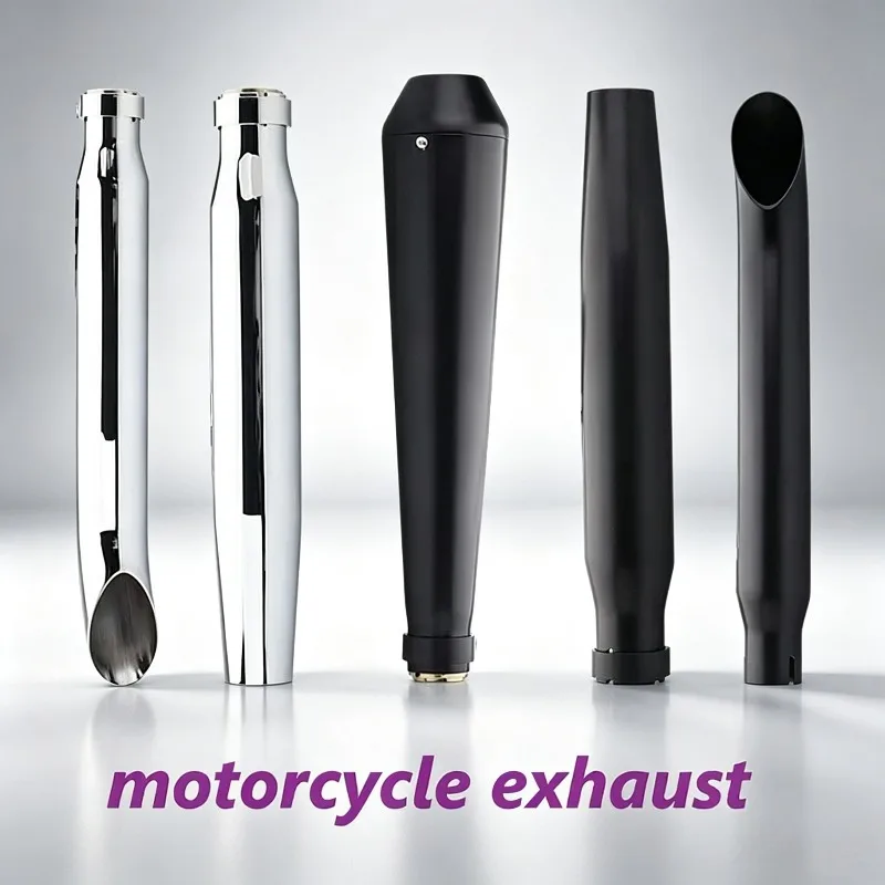 Motorcycle Exhaust Muffler Universal Fish Tail Left Right Side Vintage Escap Moto for CG125 SR400 CB500 VT500 CM300 500 Cafe