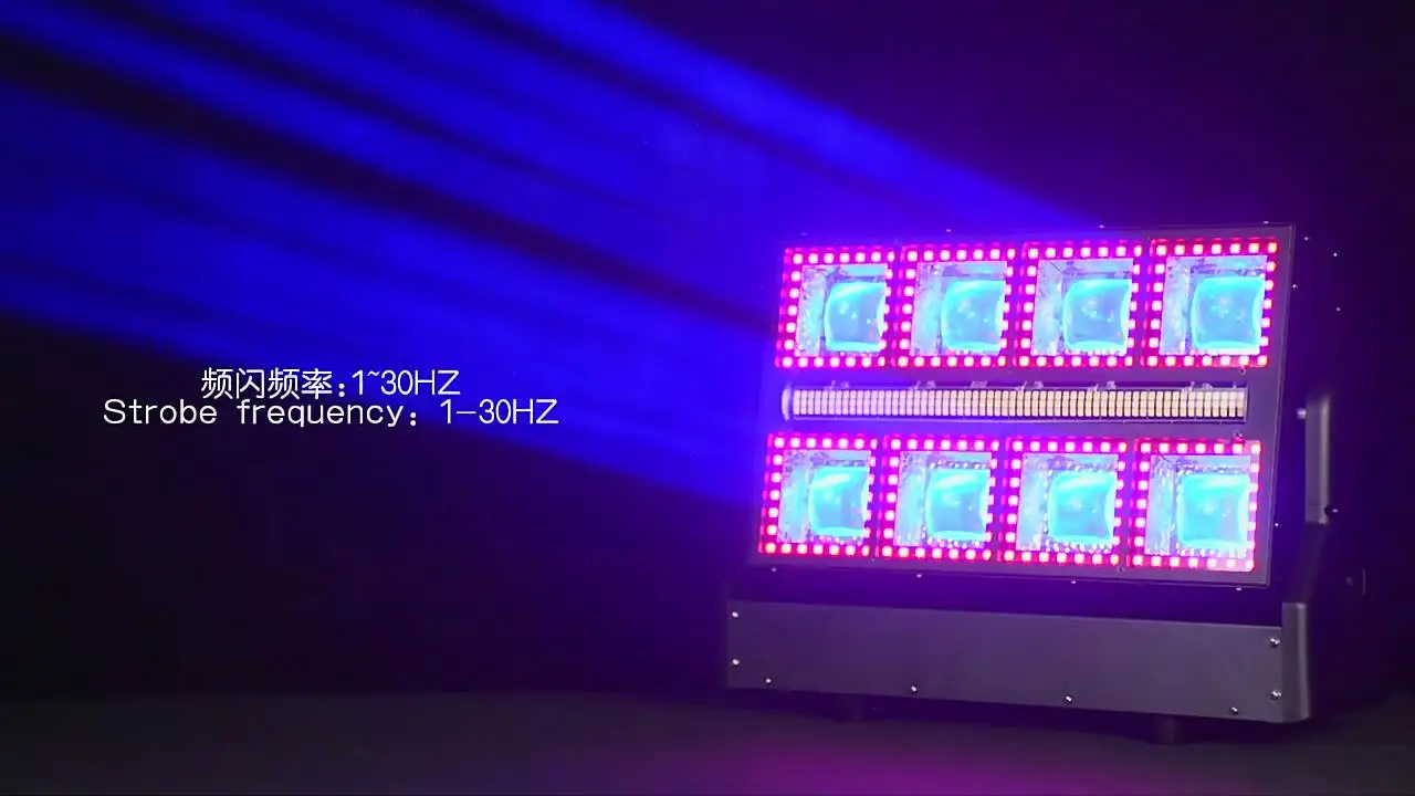 8 eyes Strobe Flash Spot Beam Light 260W RGBW LED Stage Light with Auxiliary Light DMX RDM Voice Control for Club Party DJ Show