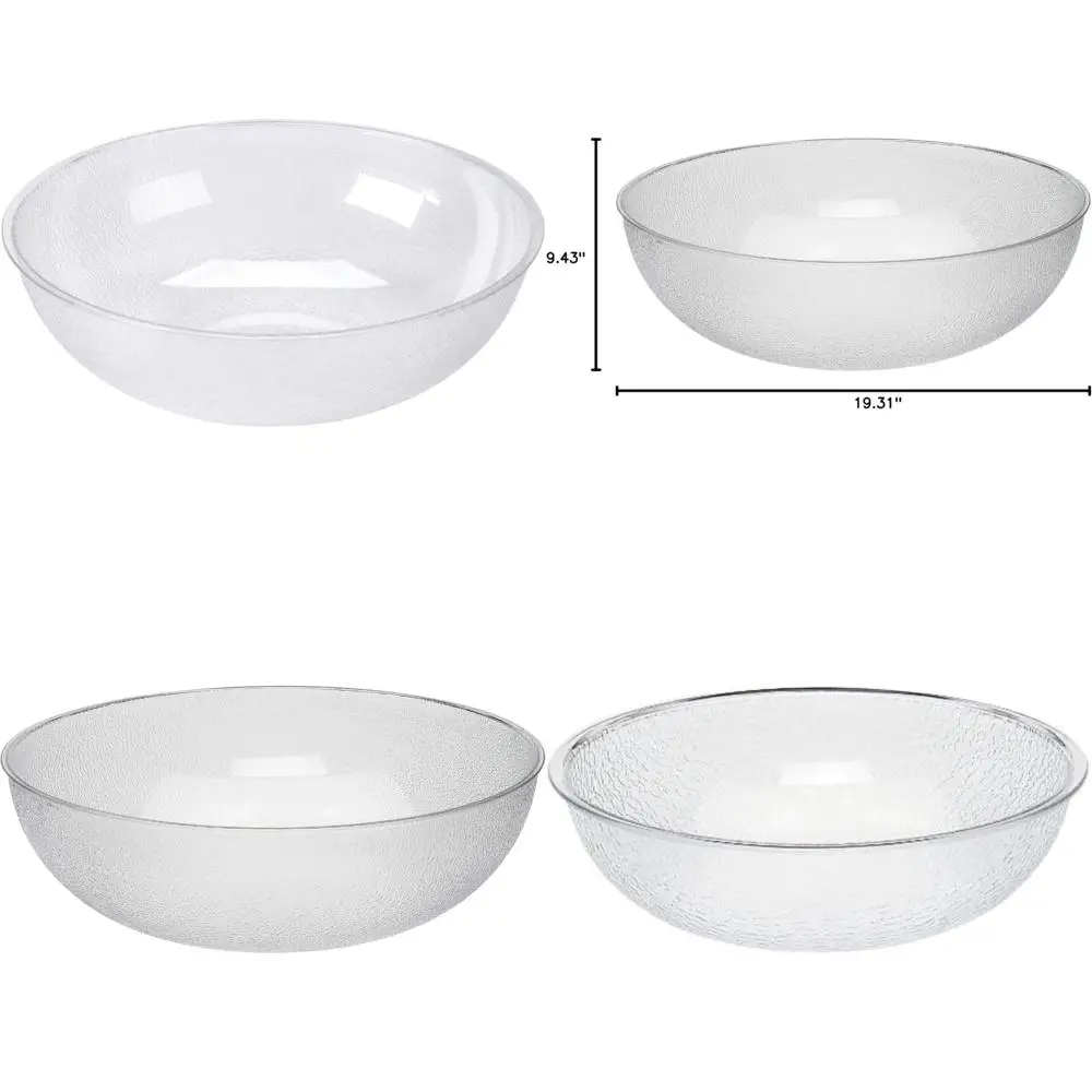 

11.2 Quart Round Pebbled Bowl Set of 4, Heavy-Duty Camwear-Style Serving Bowls