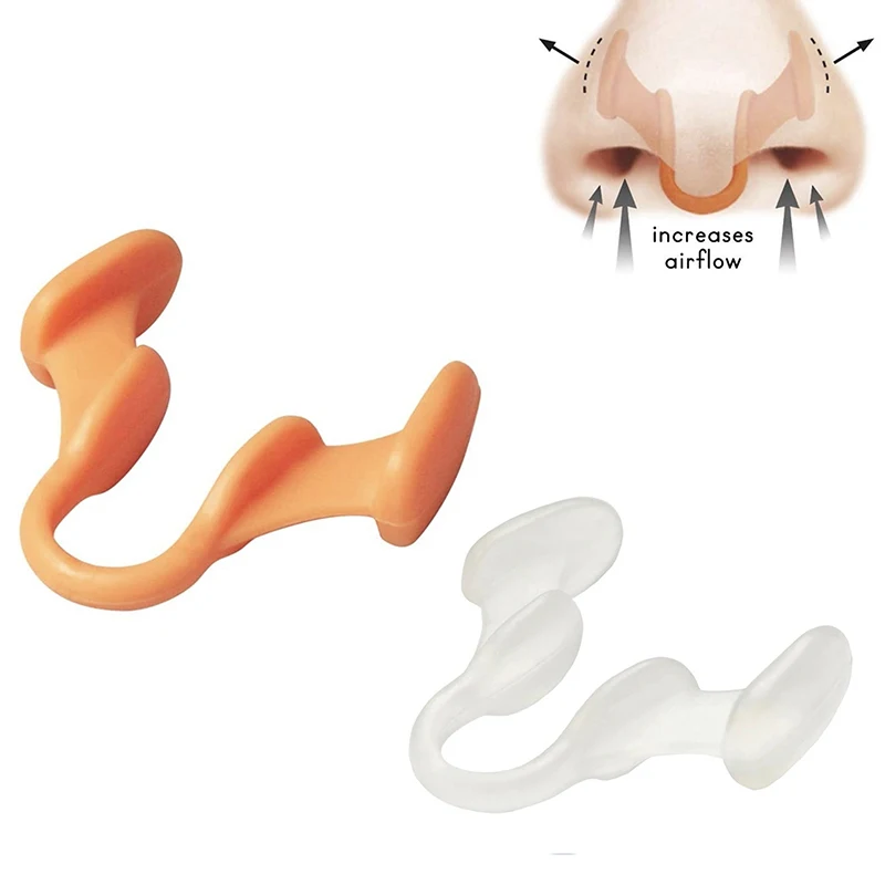 1 Pc Transparent/Orange Silicone Nose Clip Anti Snoring Nasal Dilator Stop Snore Aid Easy Breathe Improve Sleeping Rhinitis