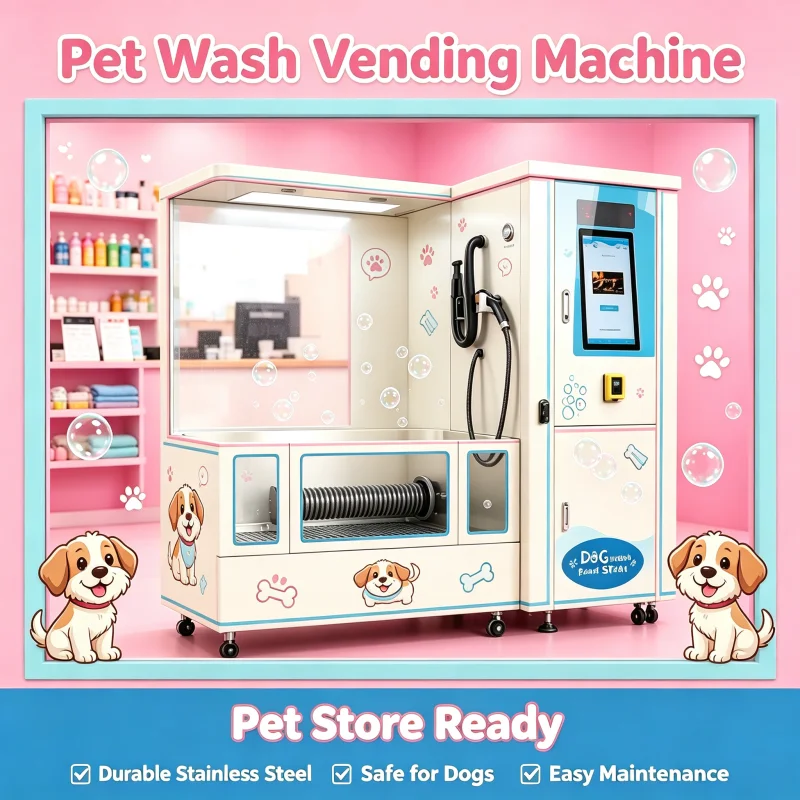 Dog Wash Vending Machine 304 Stainless Steel Self‑Service Pet Grooming Device For Pet Store Unattended Service Custom