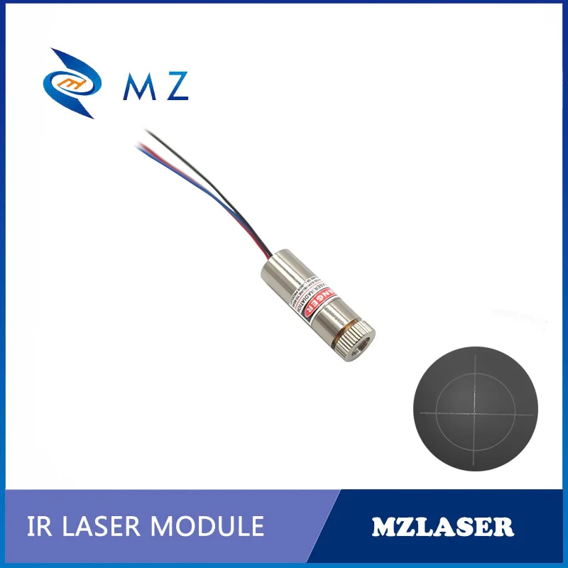 Modelo infravermelho do diodo laser do círculo transversal, focagem ajustável, TTL, PWM, lente do IR, categoria industrial, 10mW, PMMA