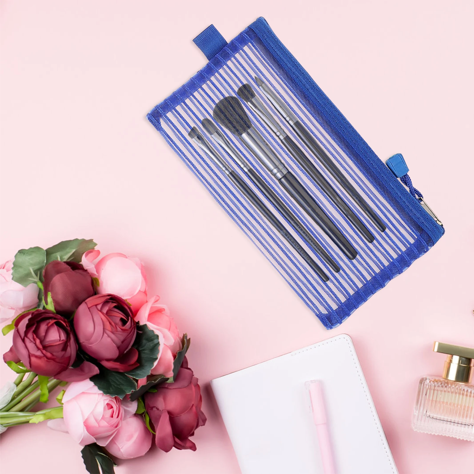 

10pcs Large Capacity Pencil Bag Stationery Storage Organizer Zipper Mesh Pouch Lightweight Durable Travel Pen Case Pencil Pouch