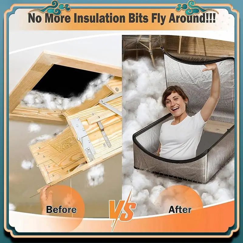 ABMV-2X Изоляционный чехол для лестниц на чердаке для выдвижной лестницы, светоотражающий сияющий барьер, светоотражающий 95% сияющего тепла