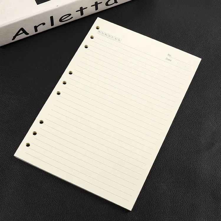 A4 B5 A5 A6 A7 Line Loose Leaf Notebook Refill Spiral Binder Inner Page Line Diary Agenda Planner Paper Cover School Stationery