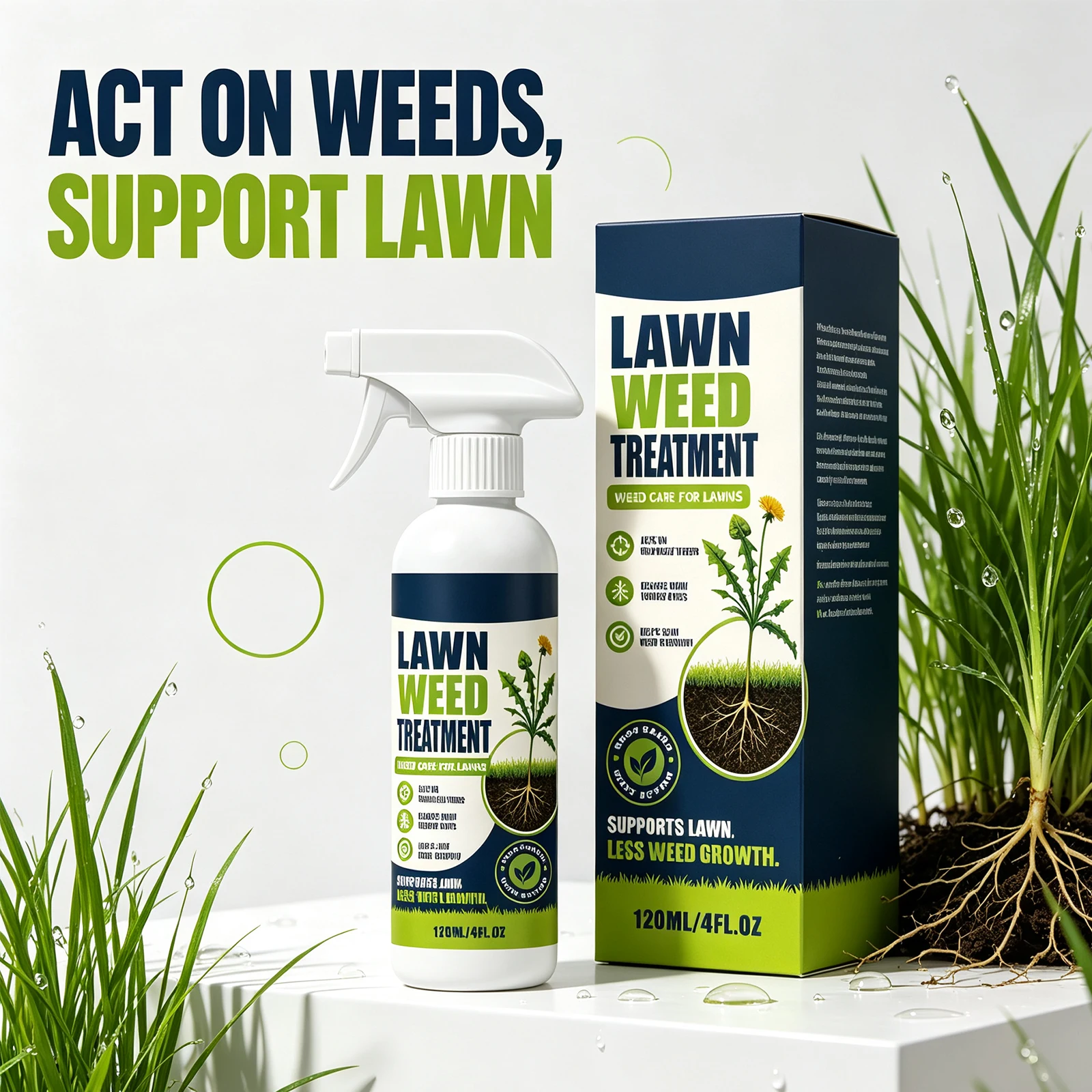 120ml Lawn Weed Treatment Spray Eco-Friendly Long Lasting Waterproof Odorless Safe for Yard Garden Outdoor Care