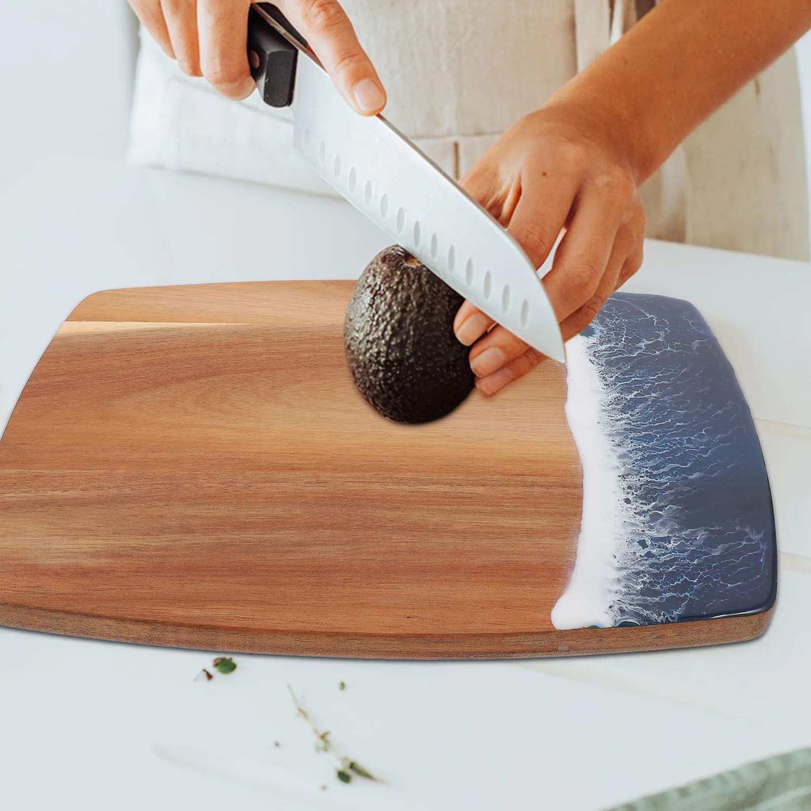 

Resin Splicing Large Cutting Board Wood Chopping Board for Meat Vegetable Fruits Kitchen Cutting Boards for Home Restaurant