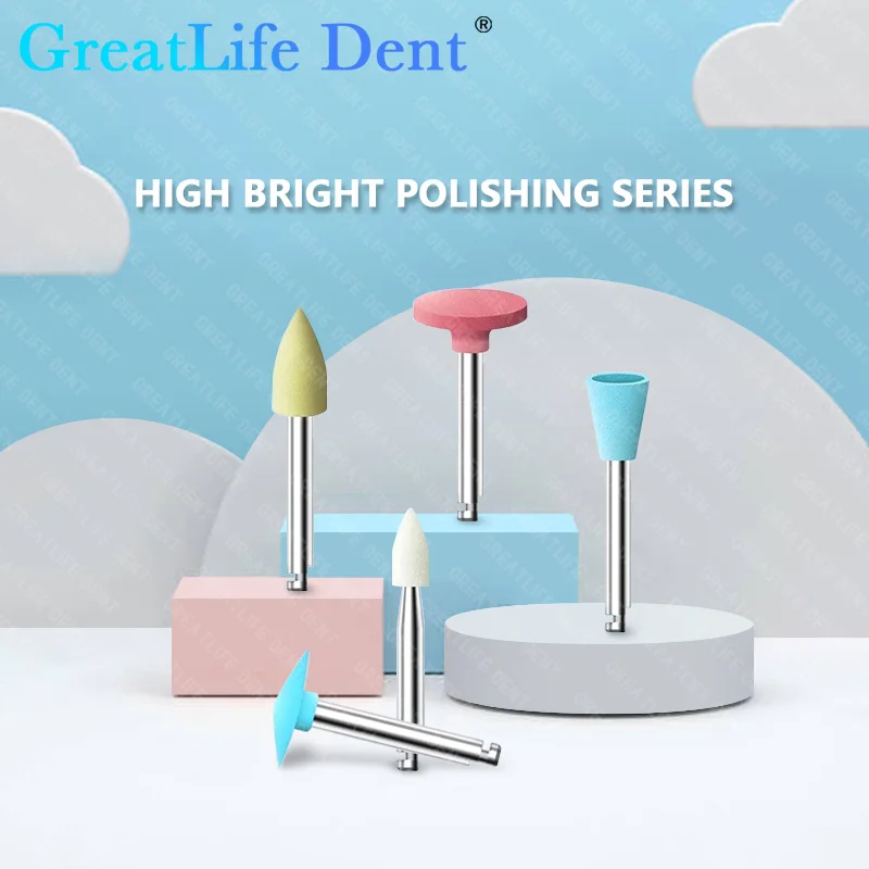 

GreatLife Dent 5pcs/set RDR Dental Silicone Polishing Grinding Heads Teeth Polisher for high Speed Contra Angle Handpiece