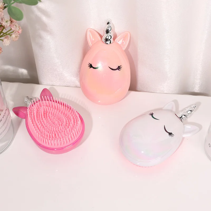 Children Small Hair Care Comb Cartoon Unicorn Head Massager High Quality Anti-static Comb Cute Kids Children Hairdressing Comb