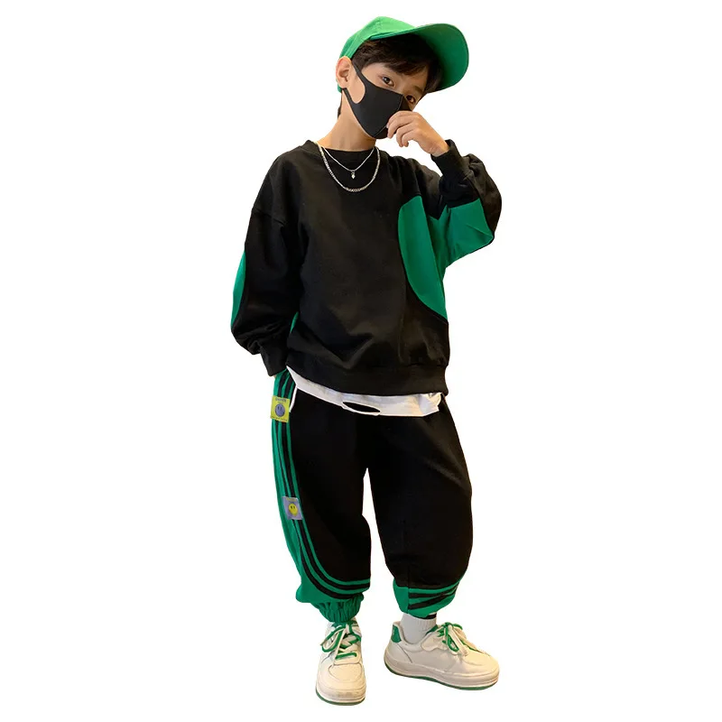 

Boys' autumn outfit set, 2025 new spring and autumn style stylish long-sleeved sweatshirt and sweatpants two-piece sportswear