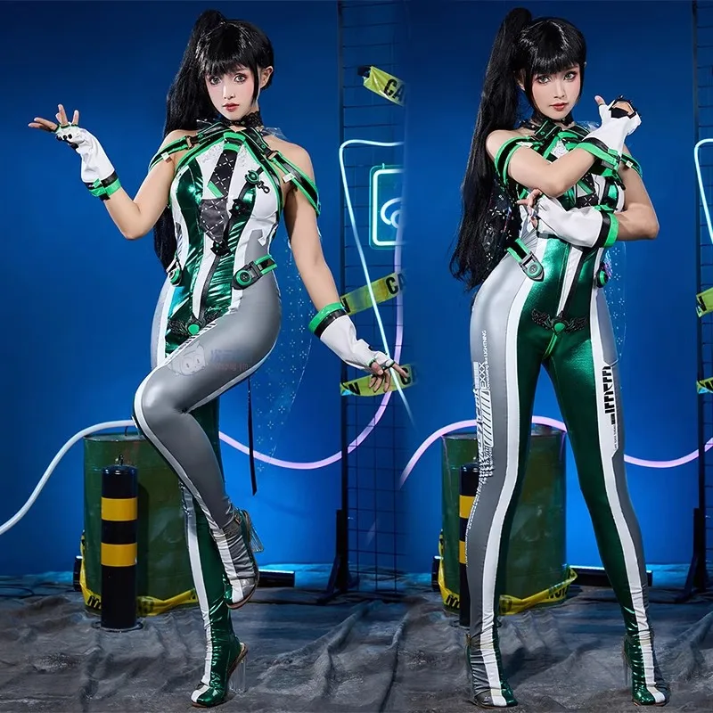 حواء تأثيري حلي لعبة Stellar بليد لعب الأدوار المرأة بذلة كيب تمويه حفلة الهالوين مثير جديد بذلة جلدية البدلة