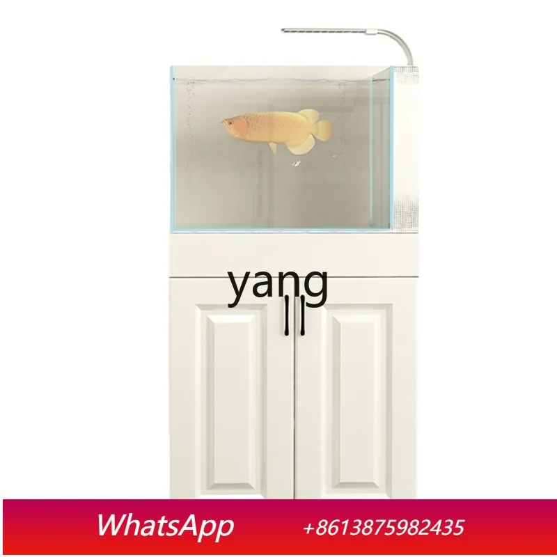 

lmm Super White Glass Fish Tank Living Room Small with Cabinet Integrated Vertical Landscape Aquarium