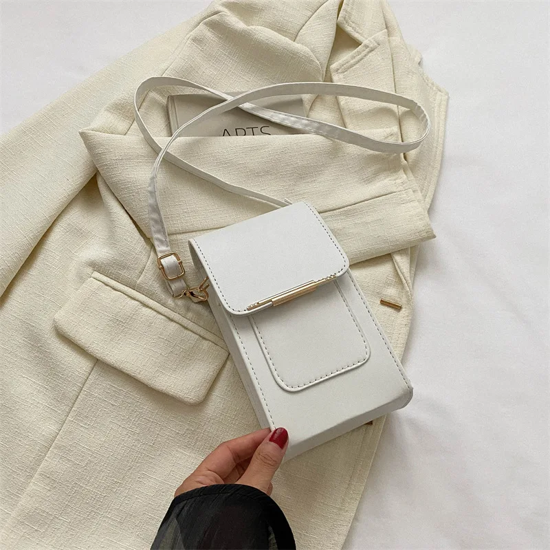 New Luxury Brand Crossbody Bag Female Mobile Phone Luxury Designer Bag Popular Solid Color Simple Wallet Shoulder Bag for Women