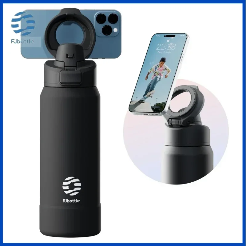 

FJbottle 710/950 мл магнитный термос из нержавеющей стали спортивная бутылка для воды с магнитным держателем для телефона прыгающая крышка изоляционная чашка
