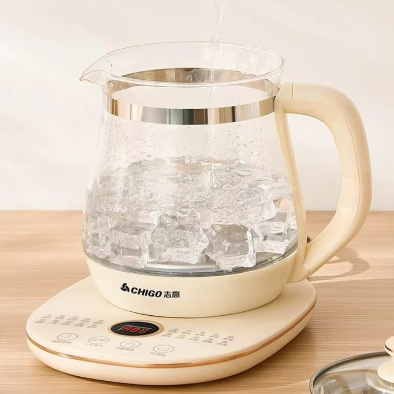 다기능 건강 관리 주전자, 24시간 타이머가 있는 1.8L 붕규산 유리 차 메이커, 허브 끓이기/요리용 자동 보온