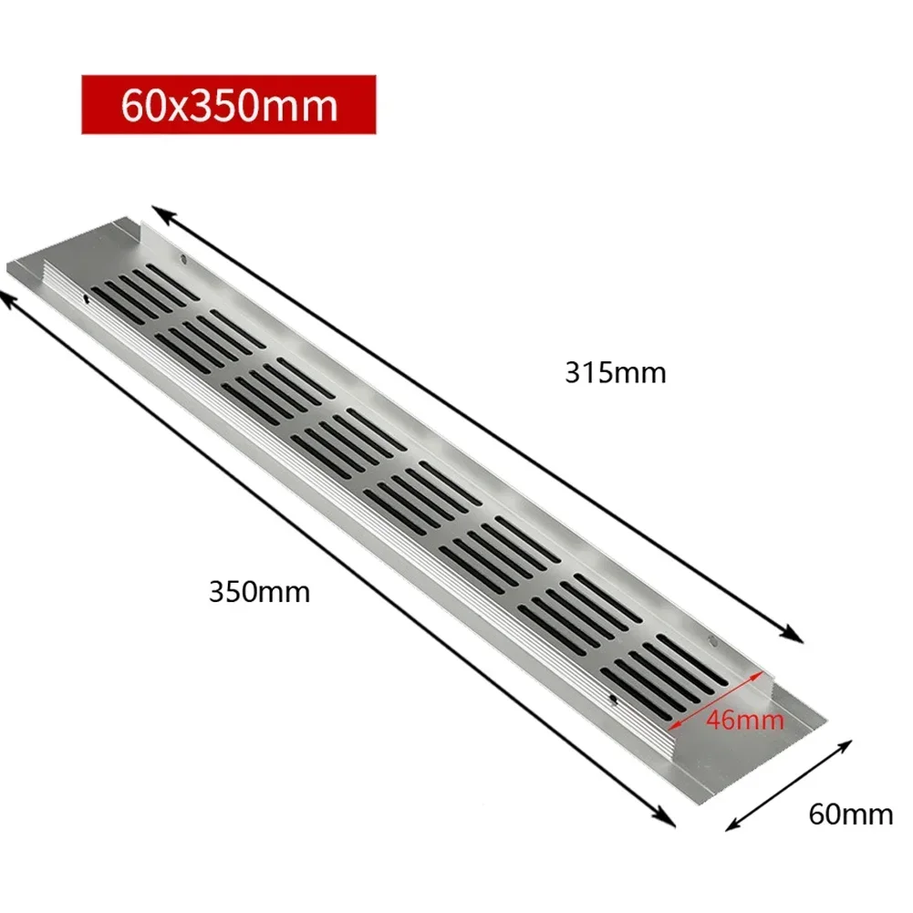 60mm Cabinet Ventilation Grille  Rectangular Wardrobe Air Vent Grille Ventilation-Cover Aluminum Alloy Furniture Breathable Mesh
