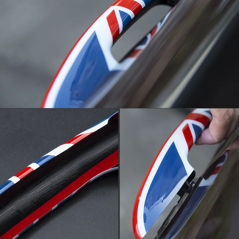 Union Jack Car Side Front Rear Door Handle Cover Trim For MINI COOPER R50R53R55R56R57R58R59R60R61 UJ Trim Interior Accessories view 3