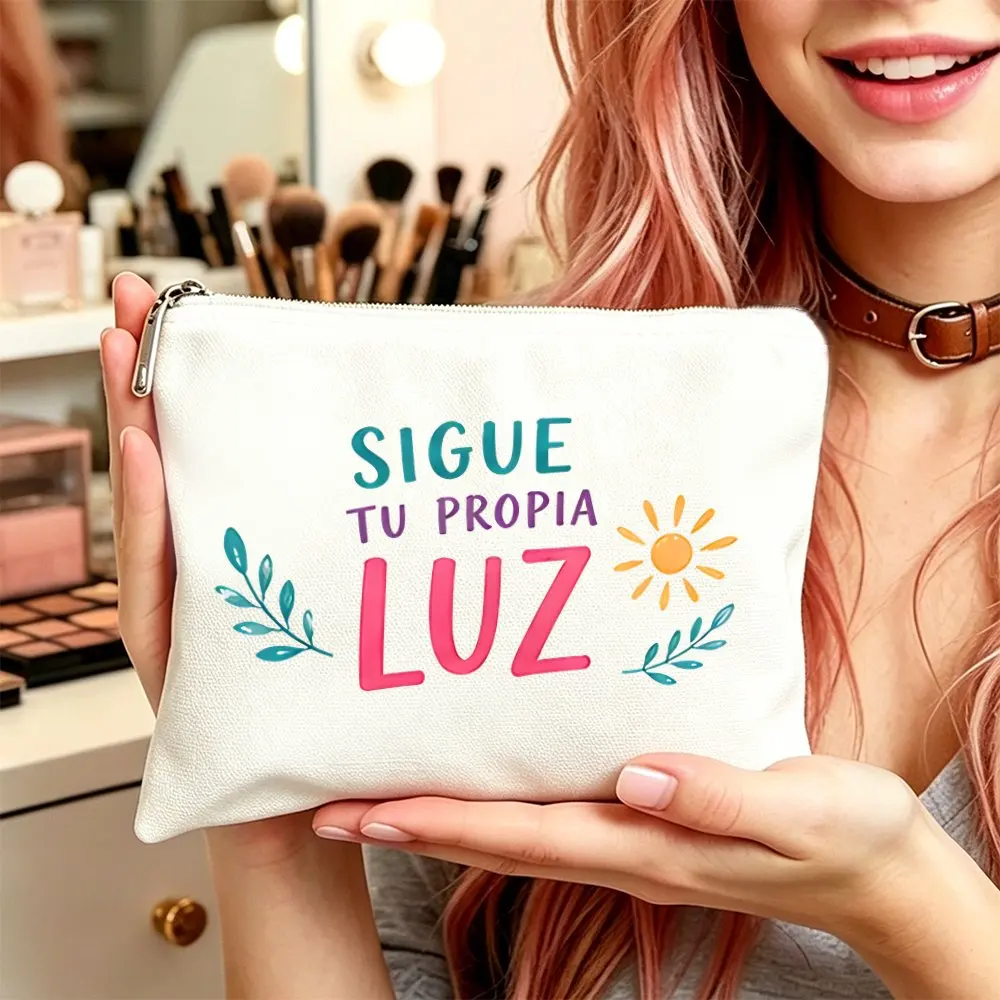 Makeup Cosmetic Bag and Toiletry Pouch Gift Bag for Women Inspirational Slogan Makeup Bag for Mom Daughters Friends Teens