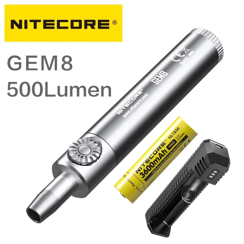 NITECORE GEM8/GEM10UV Jewelry Identification Stepless Dimming Focusing Jade Gemstone Detection Flashlight
