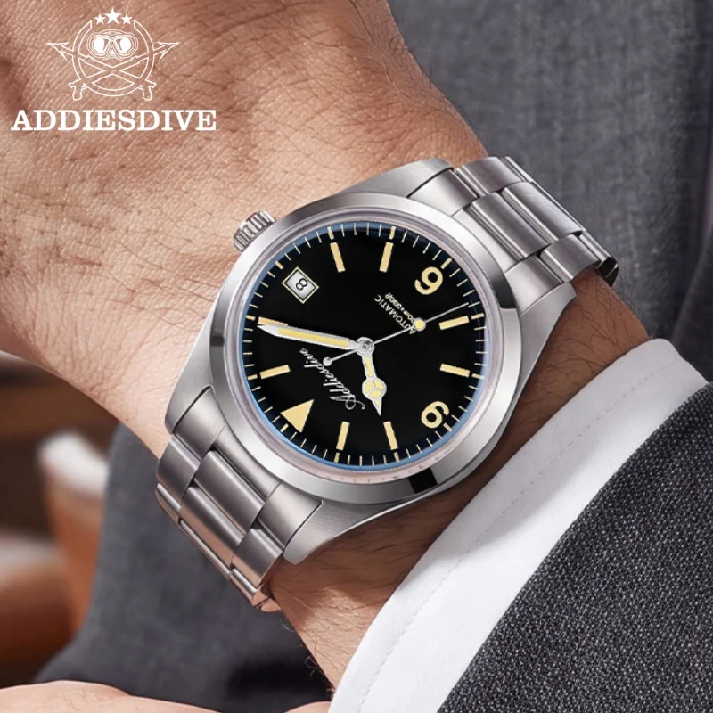 ADDIESDIVE 100m Waterproof 36mm Watch For Men Synthetic Sapphire Glass BGW9/C3 Super Luminous Mechanical Automatic Watch AD2556