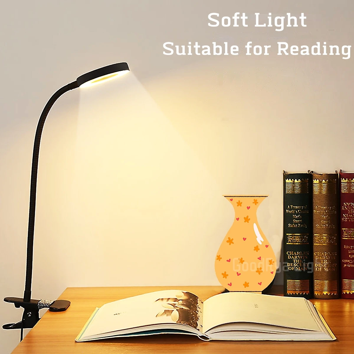 Bright USB Powered Flexible Clip-On Lamp, Standing Lighting, Kids Desk, Reading LED Desk Lamps, Work, Office, Laptop, Light