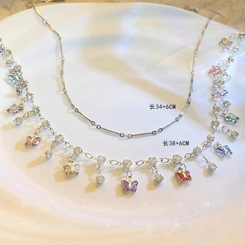 Punk Schwarz Zirkon Rose Anhänger Halsketten für Frauen Vintage Exquisite Doppel Layered Schlüsselbein Kette Ästhetik Y2k Schmuck Geschenke – Detail 8
