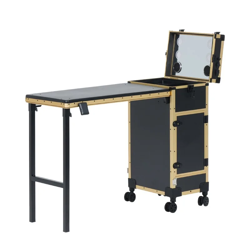 Portable Manicure Table Foldable Nail Table Makeup Train Case Desk Cosmetic Portable Folding Table Mesa De Manicura Profesional