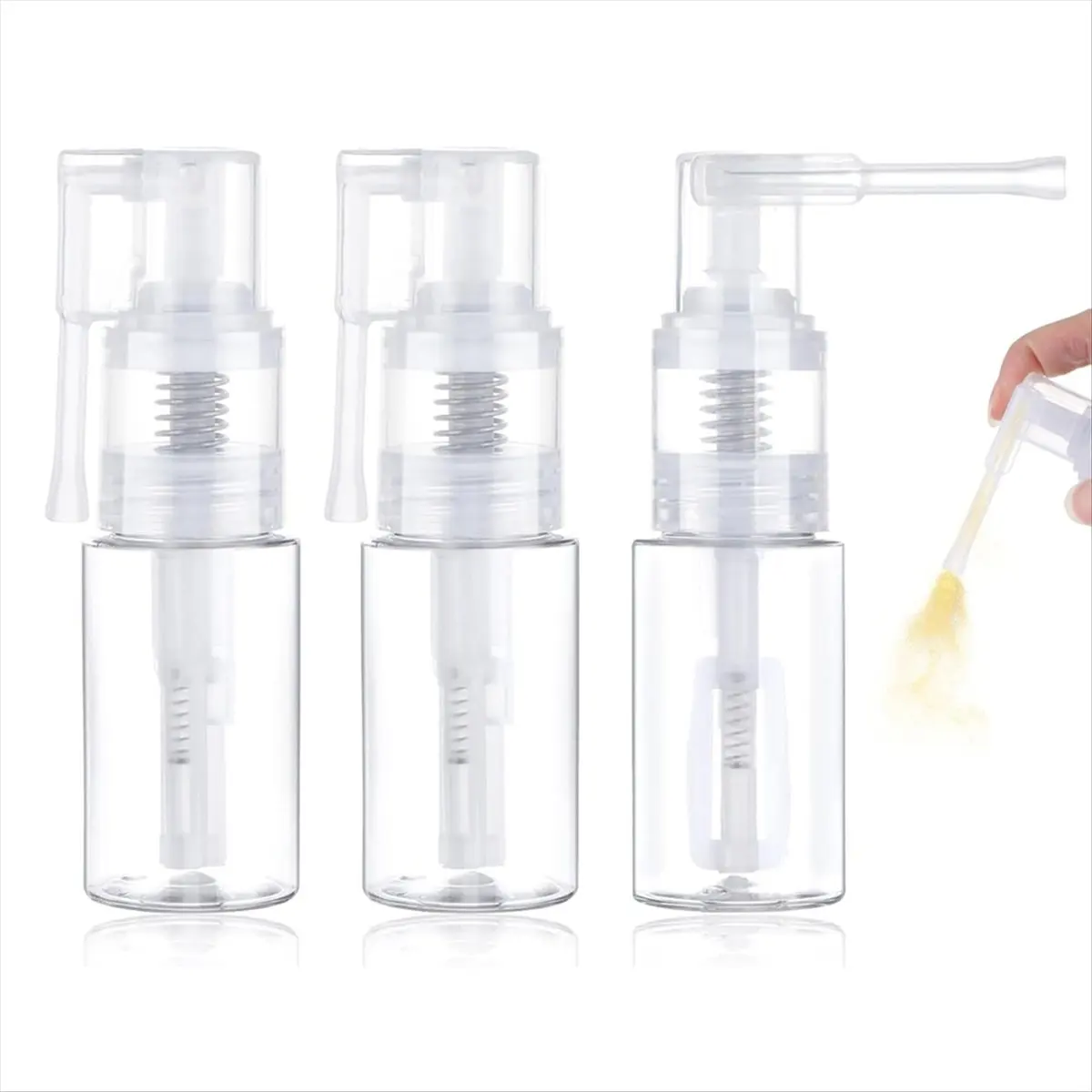 AA83 3Pcs Glitter Duster Sprayer, 35ml Transparent Glitter Duster Sprayer Bottle, Dry Powder -Bottle Empty