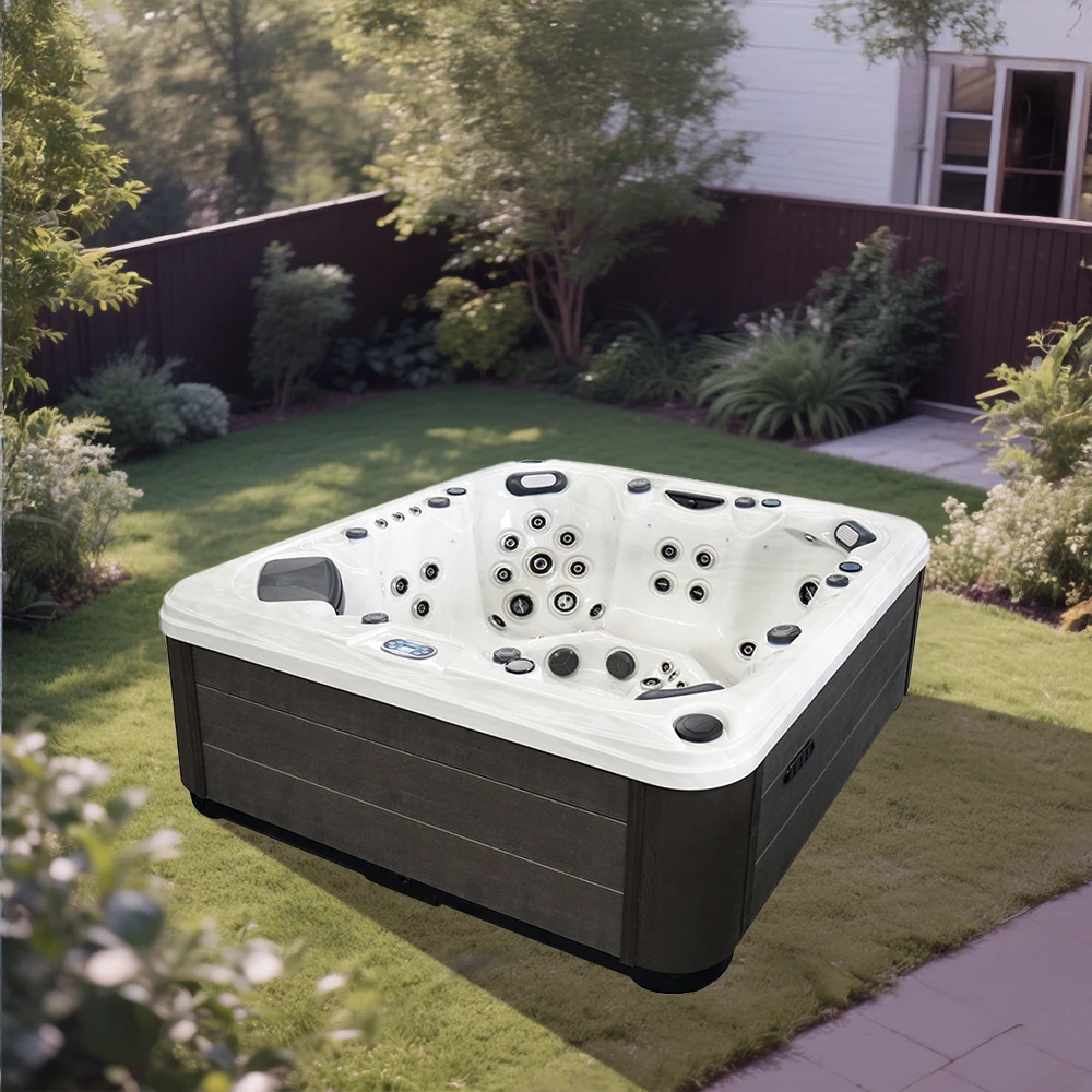 Sunrans Eco-friendly Low Energy 6-person Acrylic Outdoor Hot Tub Spa Pool for Outdoor Family Relaxation
