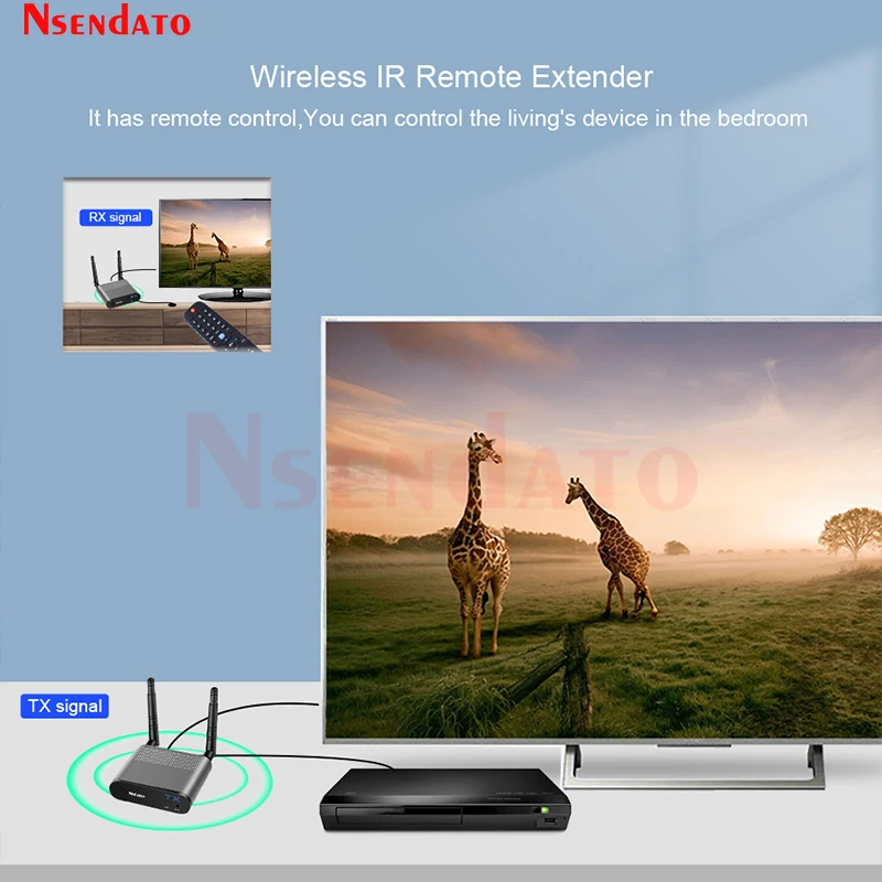 Measy Air Pro 2,4G 5,8G inalámbrico Wifi Compatible con HDMI extensor de Audio y vídeo HDMI transmisor receptor Kit con IR