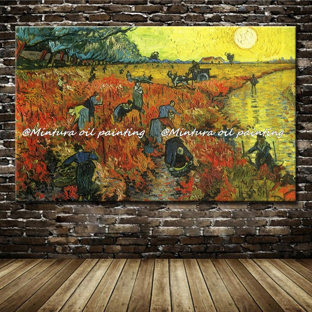 Vincent Van Gogh Oil Paintings On Canvas,The Red Vineyard At Arles Hand Made Reproduction Wall Art,Pictures For Hotel Decoratiom