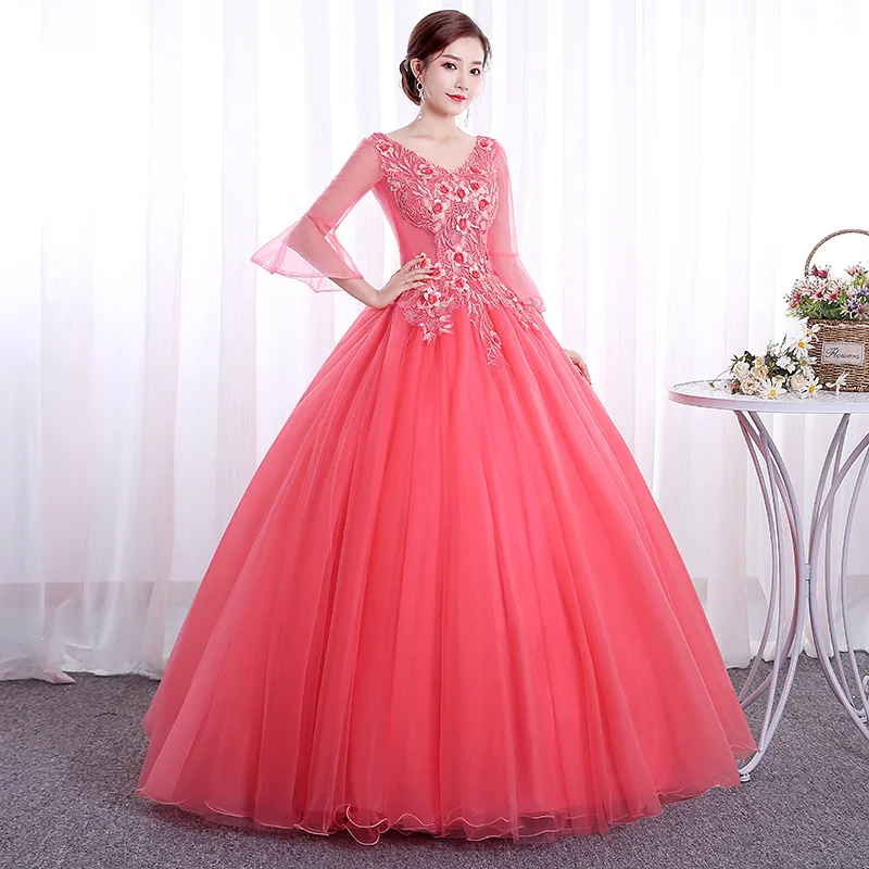 볼 가운 럭셔리 Quinceanera 드레스 레이스 파티 Vestidos 15 Anos 빈티지 vestido de 15 quinceañeras