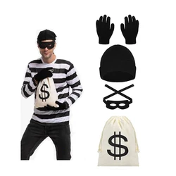 Women Man Movie Robber Costume Accessories Set Thief Bank Robber Costume Adult Teenager Halloween Party Cosplay Props