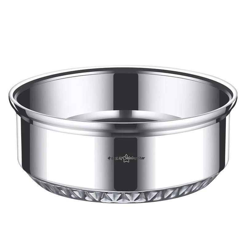 

LFGB Certificate 304 Stainless Steel Soup Plate 2200ml Heat Insulating Dish 22cm Diameter 8.5mm Salad Bowl for Family Dinner