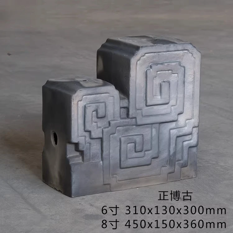Ancient building roof blue tile ridge tile accessories, half side/positivecut bogu, inclined ridge/curved ridge bogu, corner