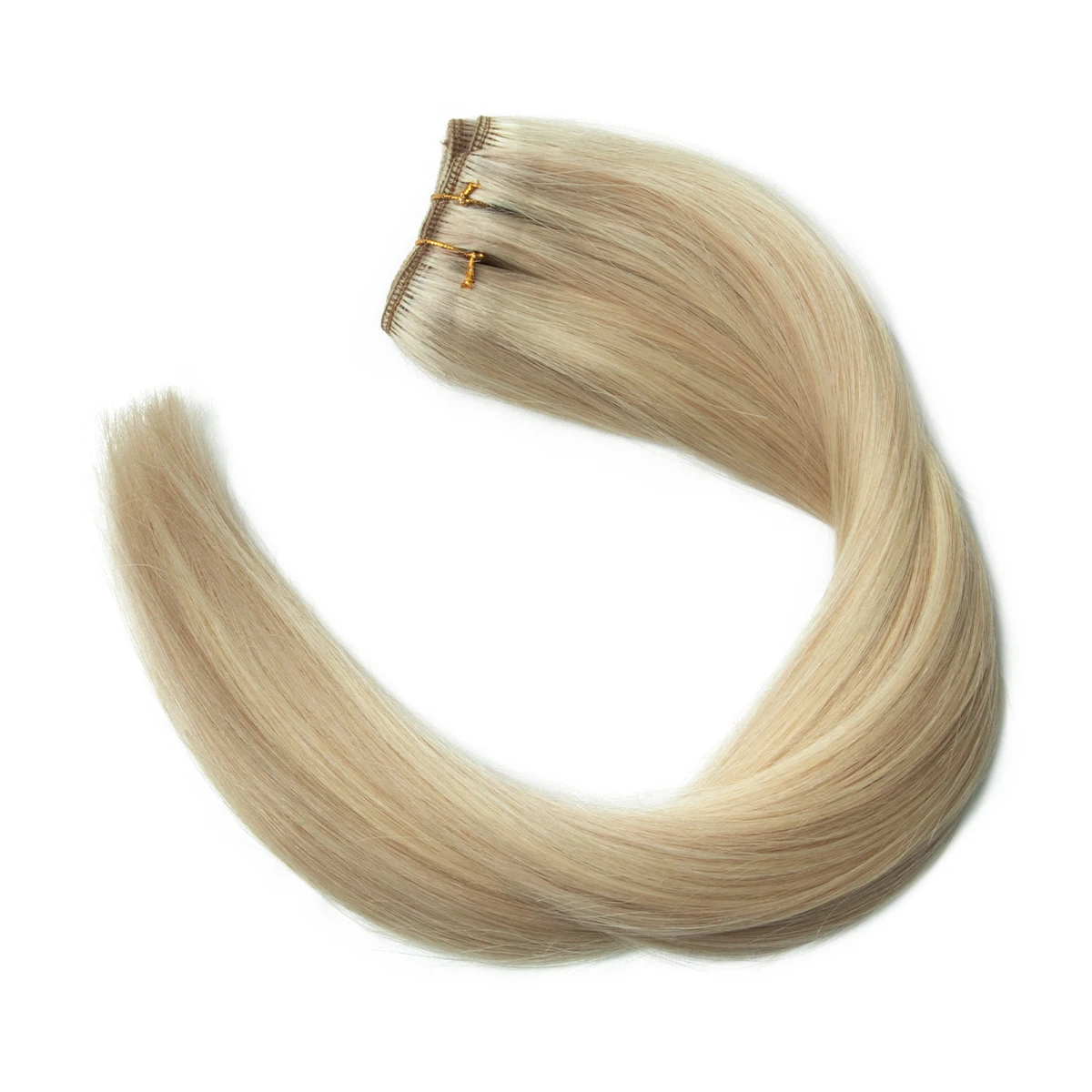حزم الشعر خياطة في لحمة مزدوجة الطبيعية حزم من شعر طبيعي مفرود 50 جرام/حزمة 14 بوصة شقراء تسليط الضوء على عروض الحزمة
