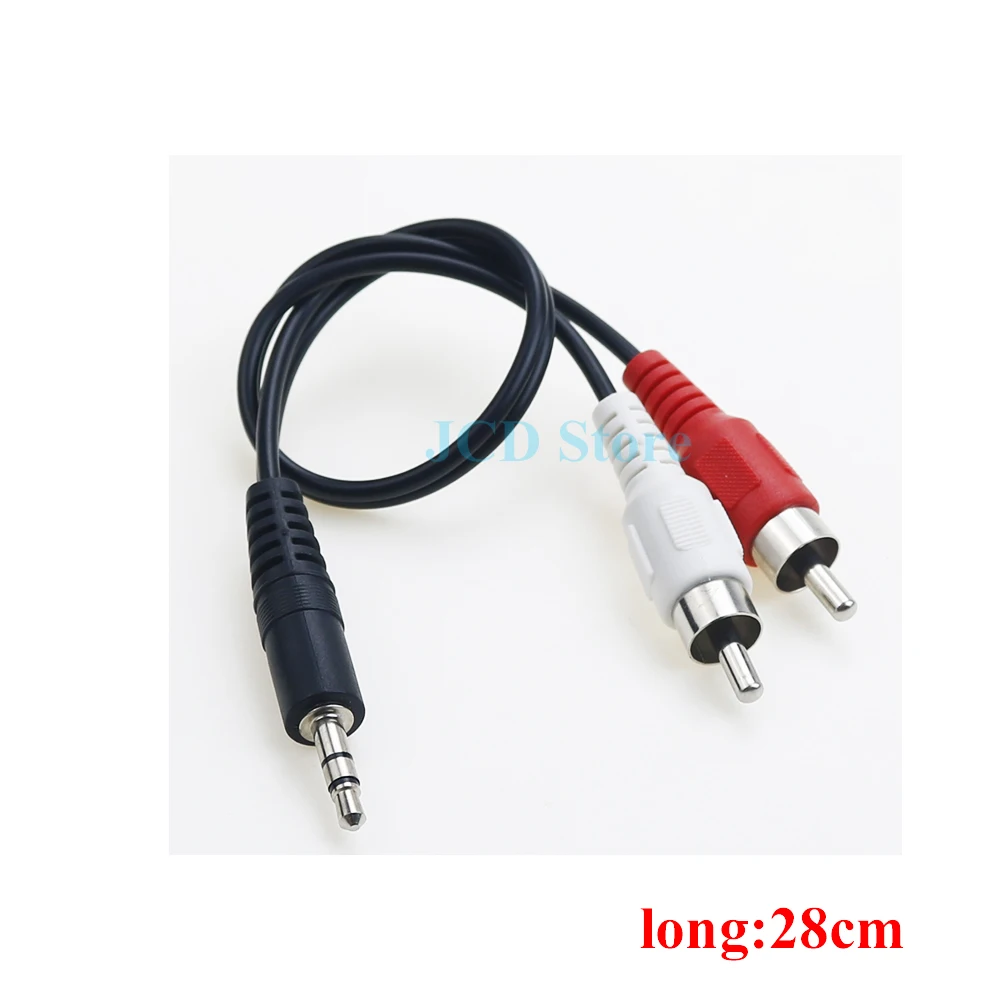 1PCS 3.5mm Jack Male Female to 2 RCA Stereo Audio Cable Converter Adapter Cord TV AV Connection Line