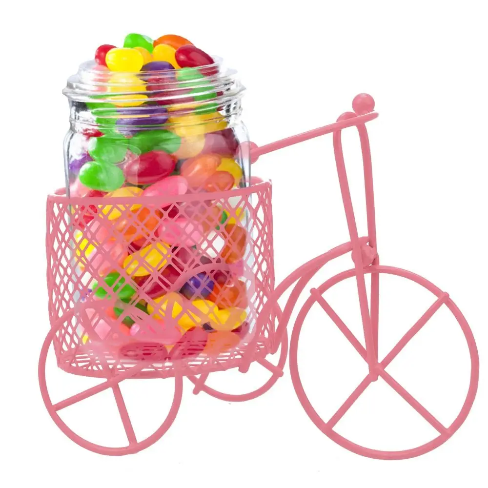Design Iron Art Place Flowers Small Container Storage Accessories Candy Rack Tricycle Model Jewelry Stand Desktop Ornaments