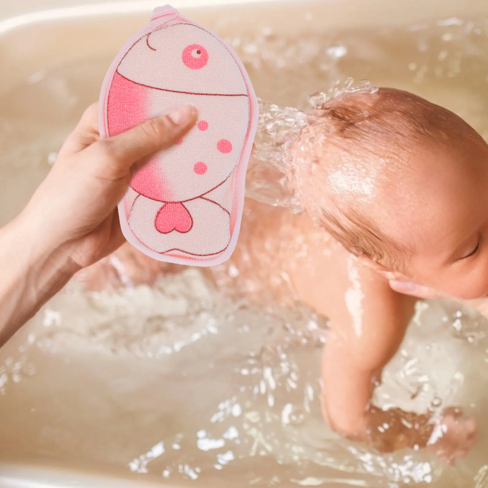 

3Pcs Baby Shower Towels Soft Lightweight Infant Bath Towels Cartoon Fish Design Comfortable Skin Friendly Bathing Tools for Home
